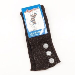 NEW Angelina brown/silver knit leg warmers